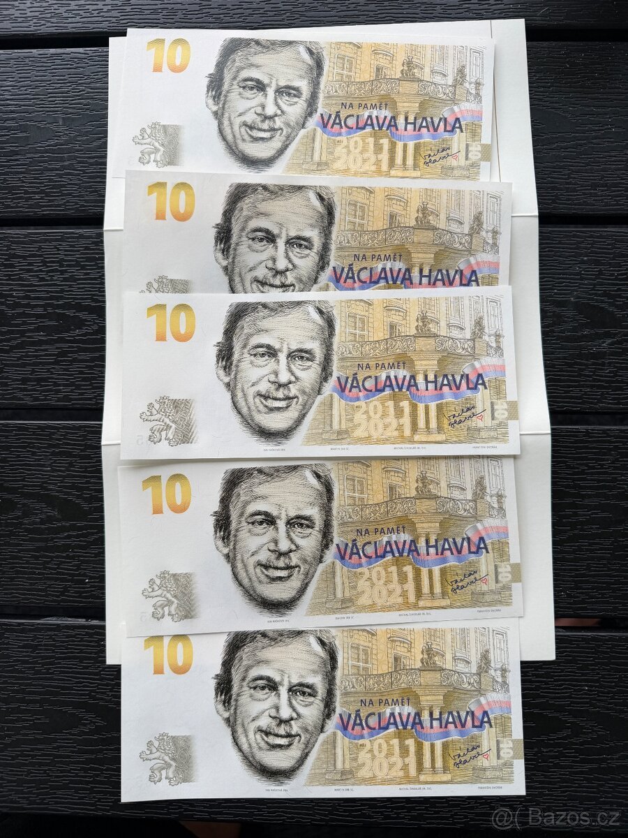 Pamětní bankovky - Václav Havel – kompletní sada A01–E01