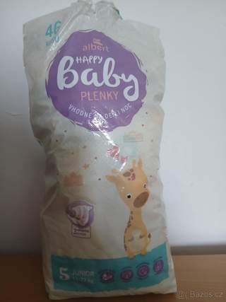 Otevřené nevyužité plenky velikosti 5 na 11-23kg, 22ks