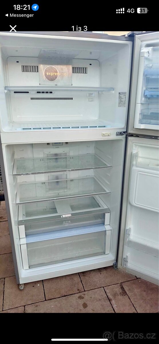Americká kombinovaná lednice LG GR B652 YLBK