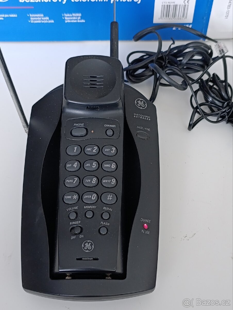 Vintage bezdrátový telefon GE General Electric plně funkční