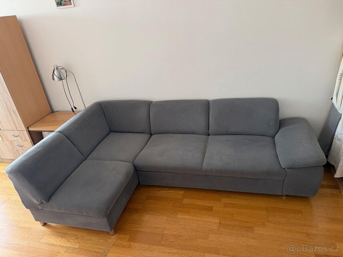 Rohová rozkládací sedací souprava