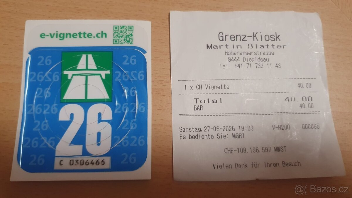 Dálniční známka Švýcarsko 2026
