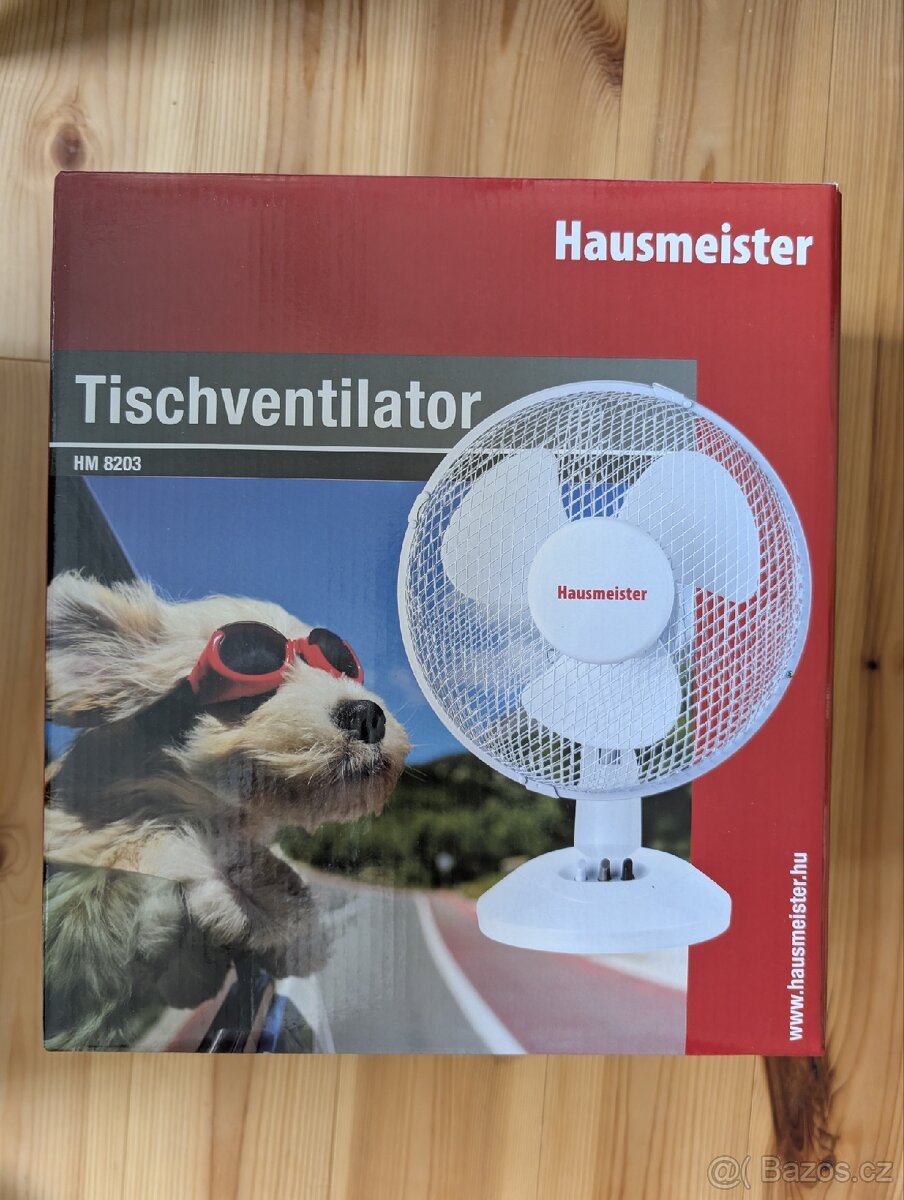 Nový stolní ventilátor 25cm, 2 rychlosti, oscilace