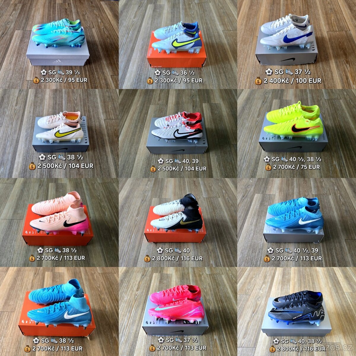 Kopačky lisokolíky Nike a Adidas Elite SG (vel 36 - 39)