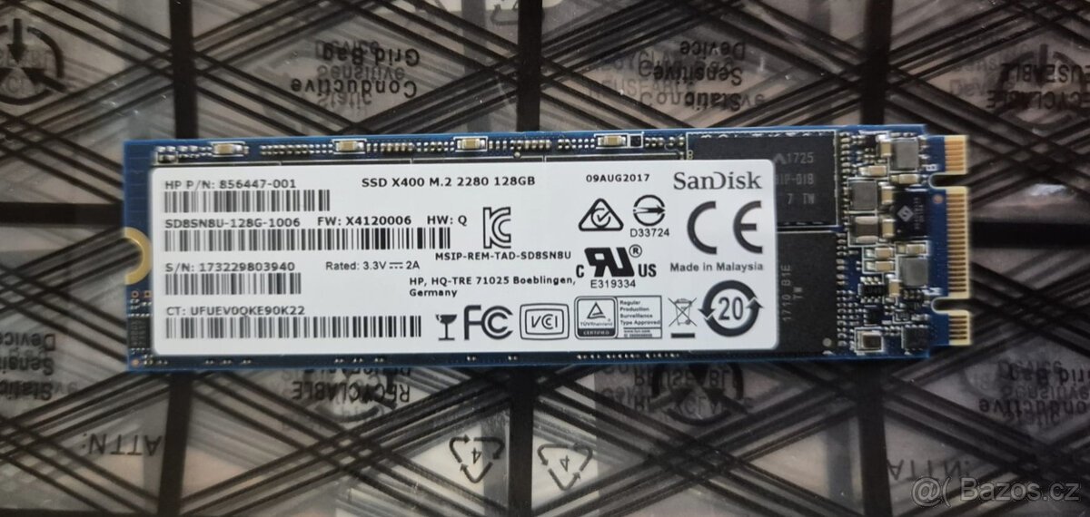 SanDisk X400 128GB M.2 SSD – zcela OK, otestovaný