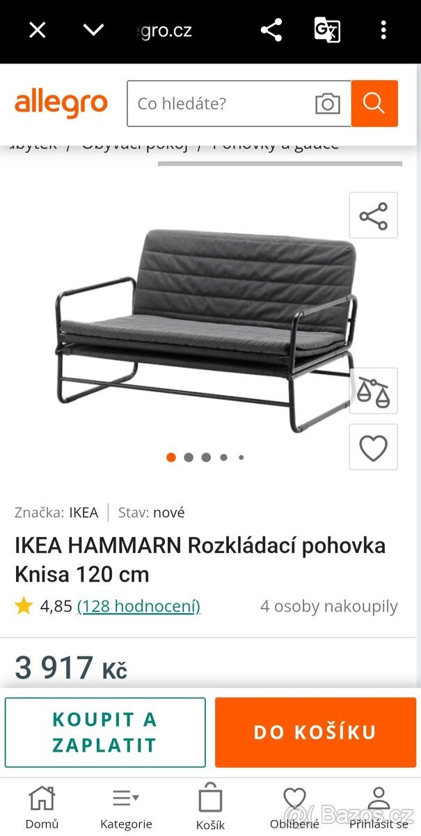 IKEA HAMMARN Rozkládací pohovka Knisa