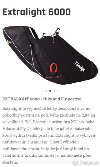 Paragliding POKfly Extralight 6000 L. STAV NOVÉ