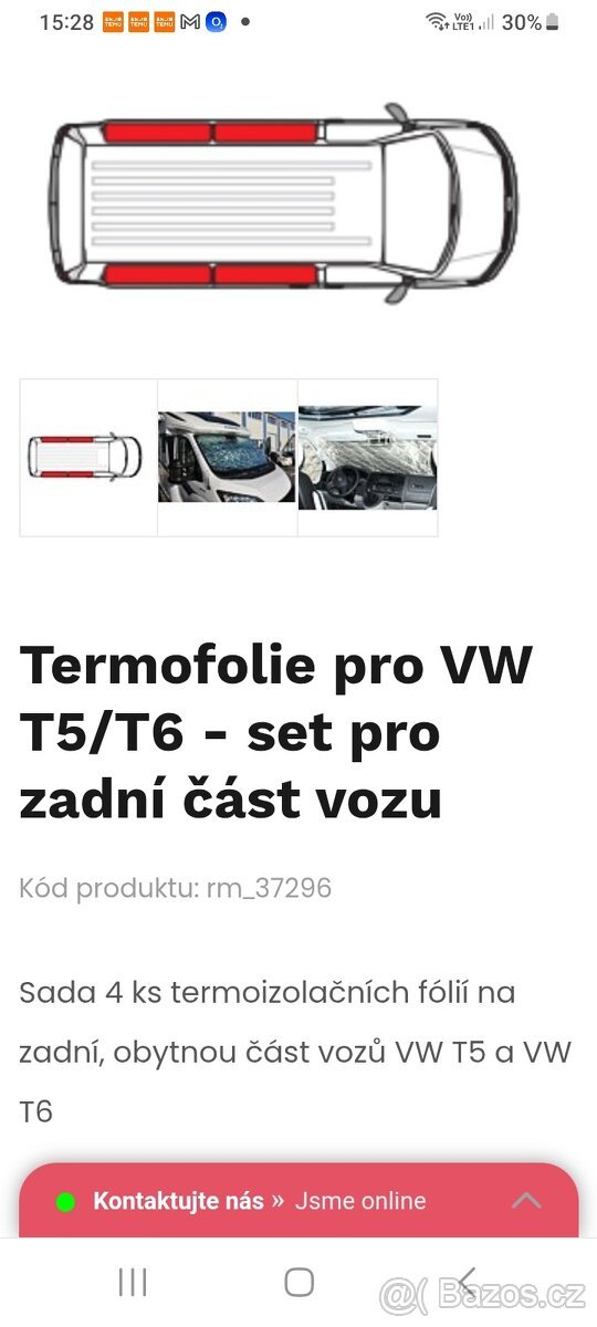 Termofolie vnitřní T5/T6