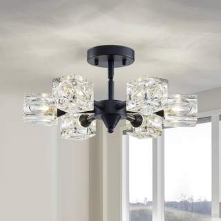 Luxus lustr kov a sklo 45 cm
