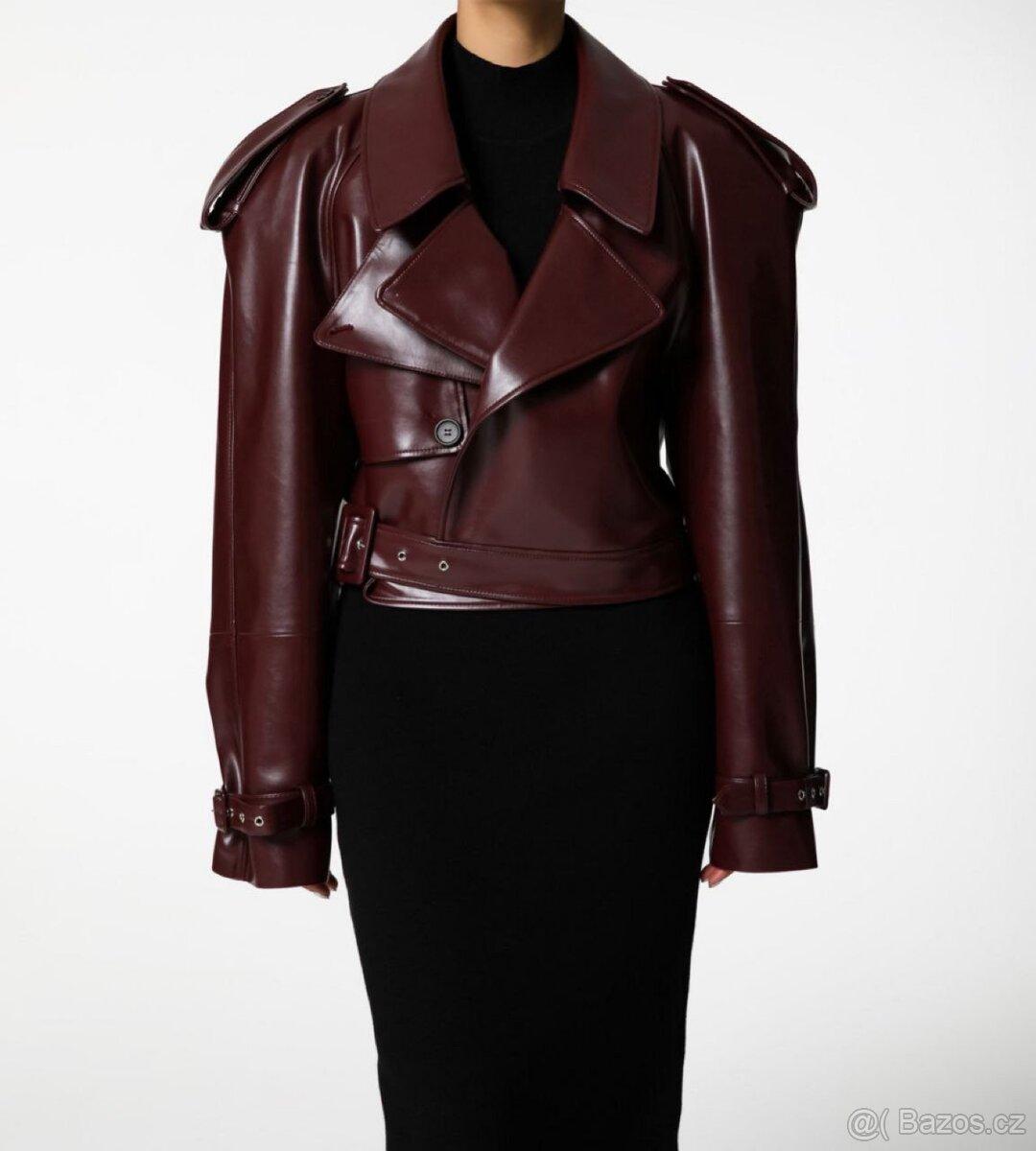 After hours Burgundy Vegan leather jacket