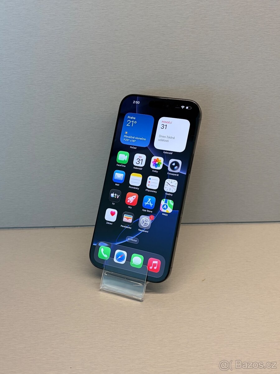 ZÁNOVNÍ APPLE IPHONE 16 PRO MAX 256GB ČERNÝ,100% BATERIE