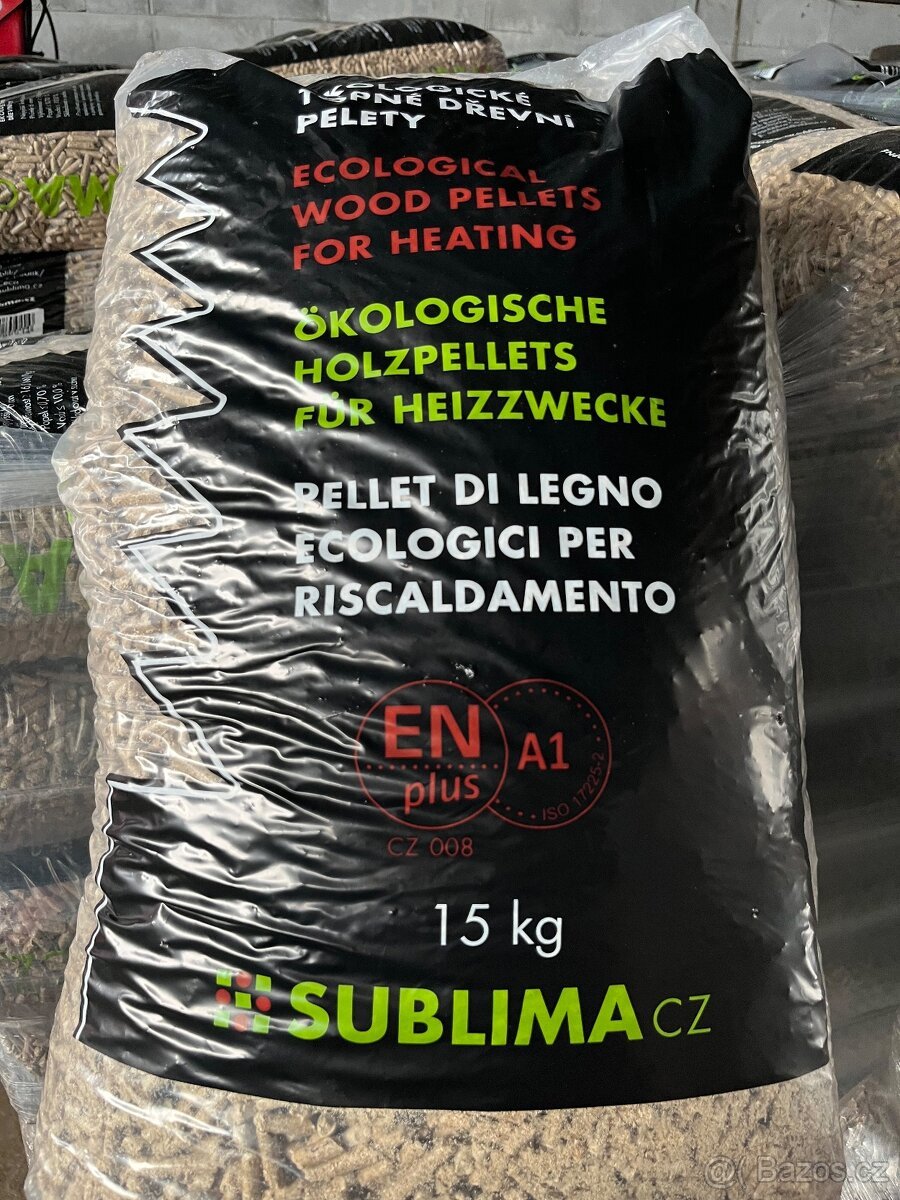 Dřevní pelety A1 ENplus 10,5 kč/kg
