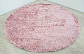 Růžový kulatý koberec Fluffy o 200 cm Ayyildiz Carpets