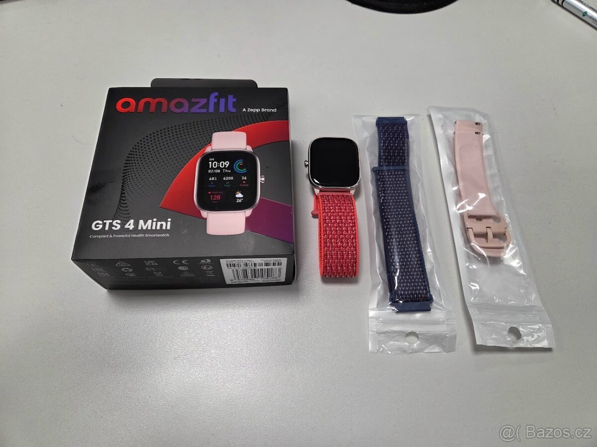 AMAZFIT GTS 4 mini 100% stav+řemínky+kompl. balení