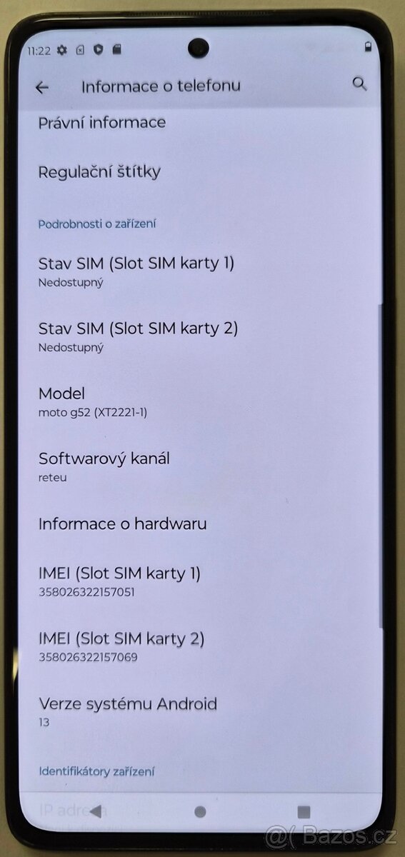 Motorola G52 4/128 GB, komplet