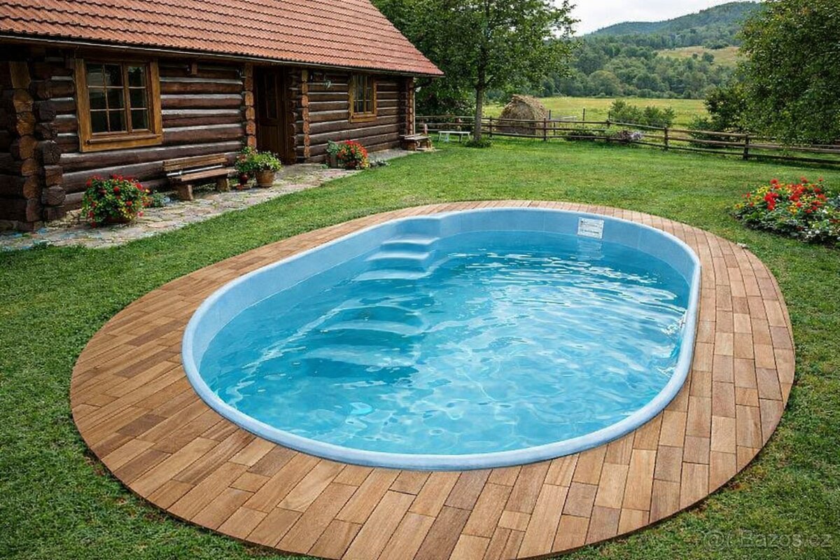 Bazén-sklolaminát-4,0x2,7x1,25 m nový nepoužitý