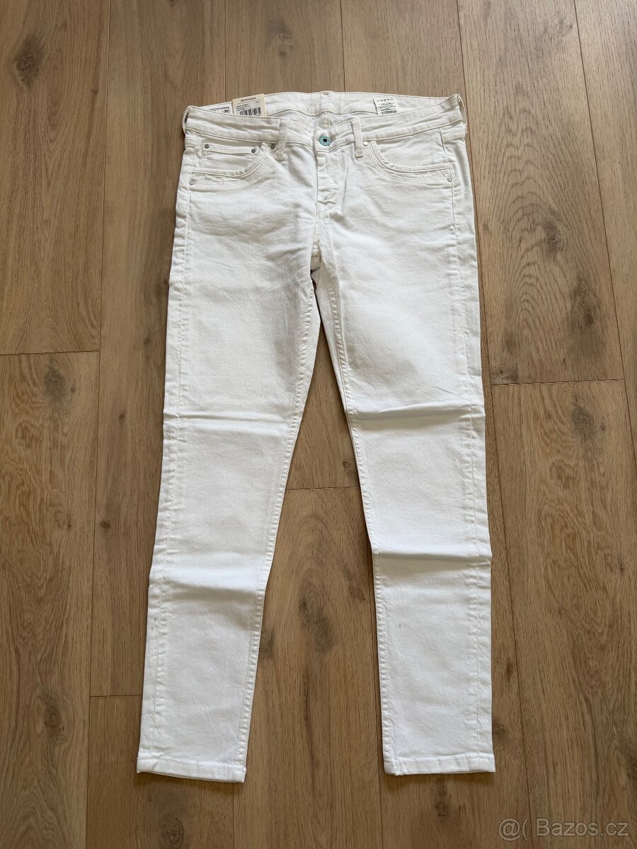 Bílé džíny Pepe Jeans SKINNY 31/28 dámské