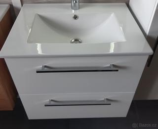 Koupelnová skříňka s umyvadlem 60 cm bílá lesk