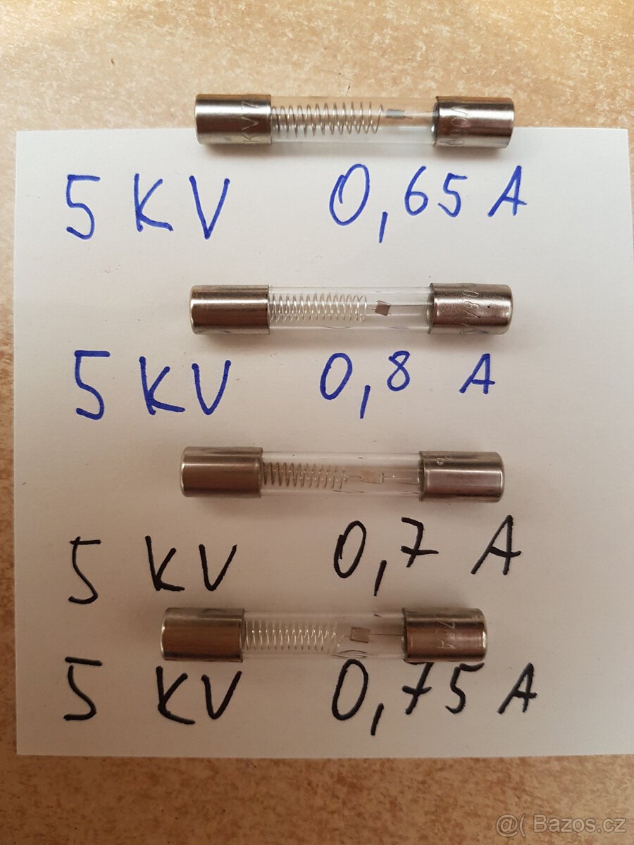 Pojistka 5KV/0,65A až 0,8A k mikrovlnným troubám