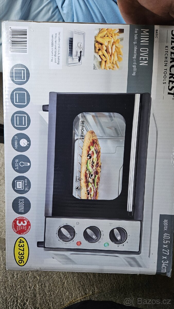 Mini trouba Silvercrest 1300W – Kompletní balení, jako nová