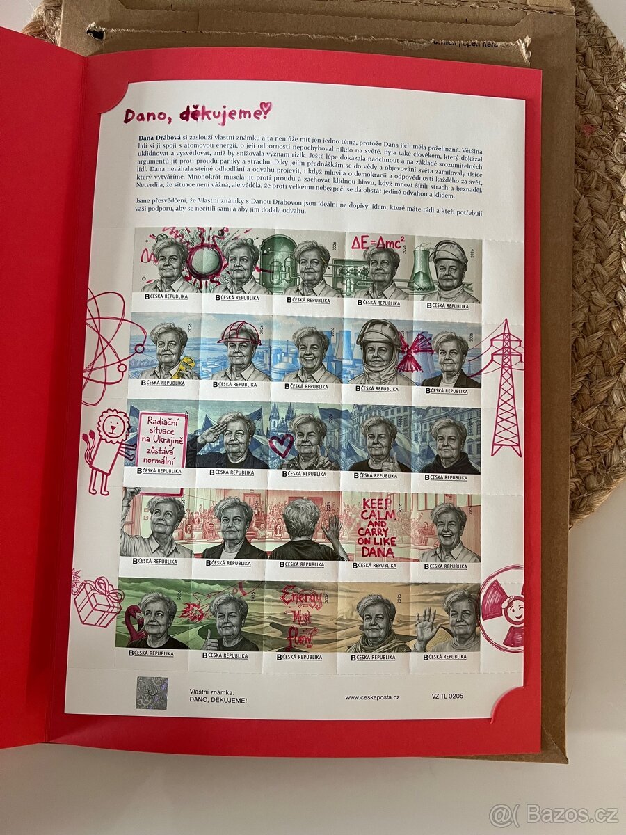 Sběratelský arch známek s Danou Drábovou