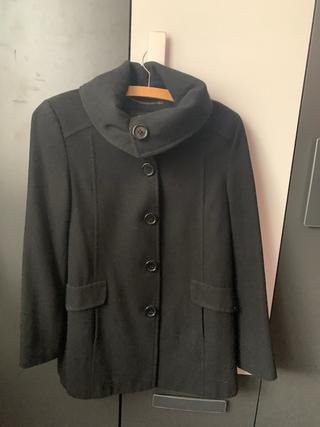 DÁMSKÝ podzim/jarní VLNĚNÝ ČERNÝ KABÁTEK,zn: H & M,VEL.40/42