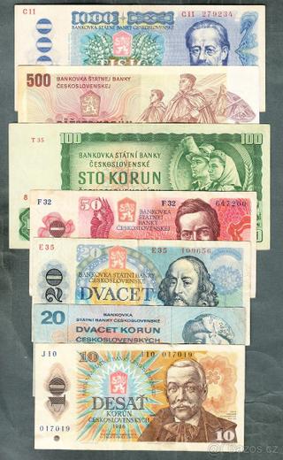 Sestava staré bankovky 1961-1988 - 7 kusů