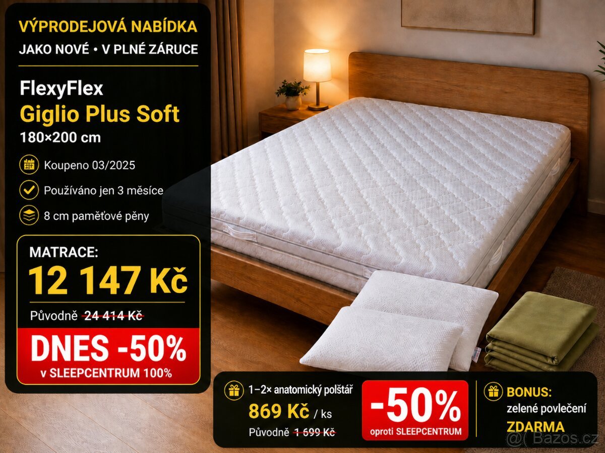 Matrace FlexyFlex New Giglio Soft 180x200 FLEX polšář,ZÁRUKA