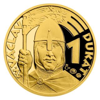 Zlatý 1-dukát sv. Václava se zlatým cert. 2021 Proof