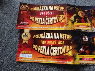Prodám vstupenky Peklo Čertovina