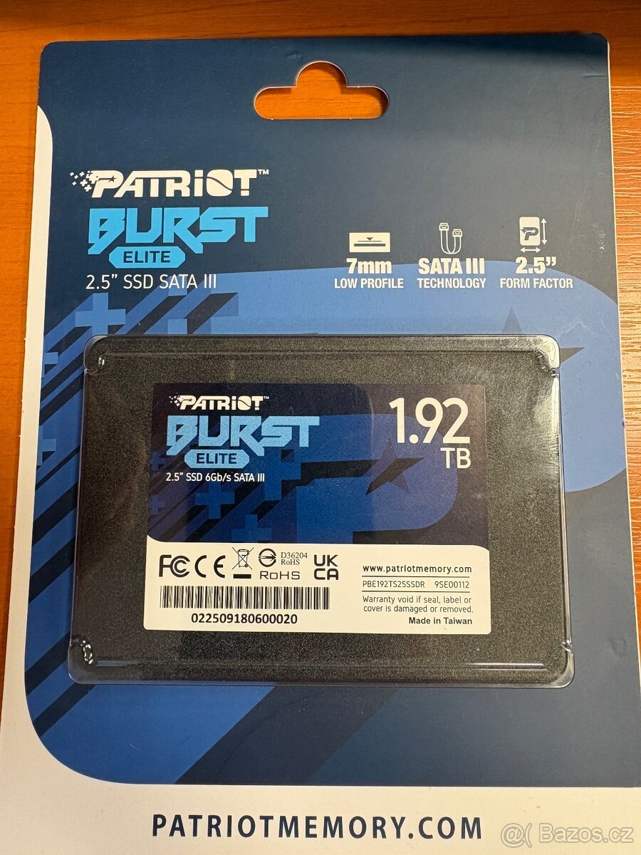 Prodam SSD Patriot Burst elite 1.92 TB - nový