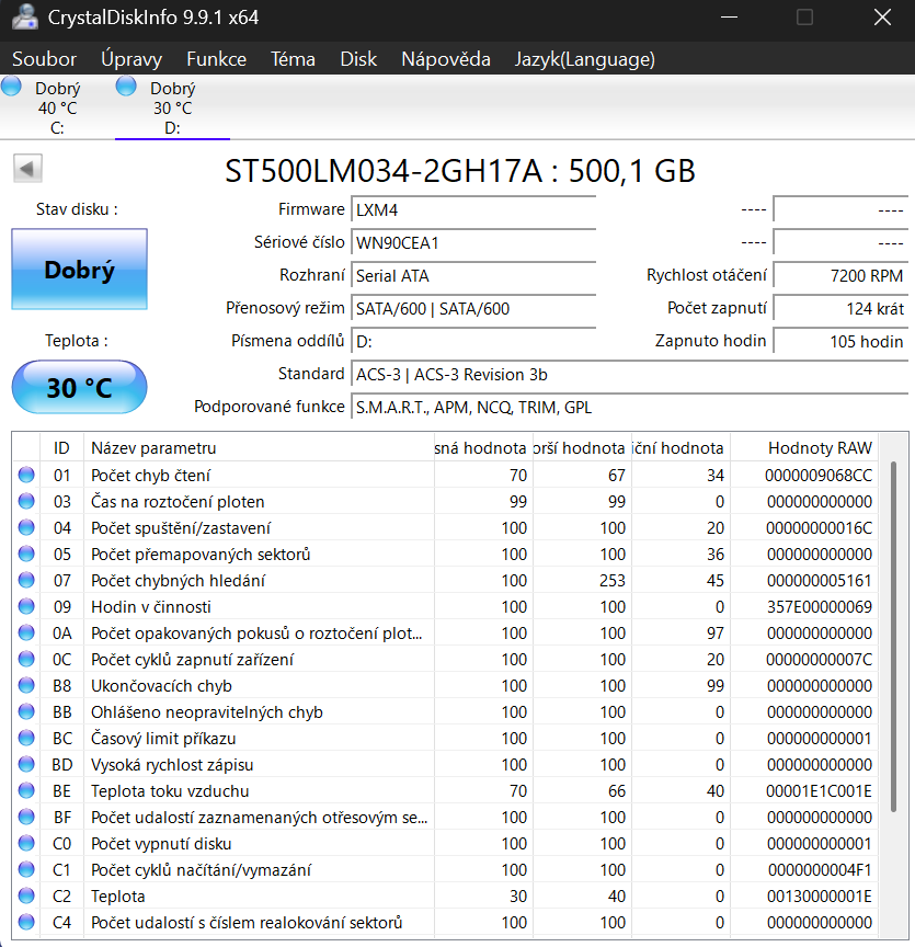 Seagate Baracuda 500 GB/7200 RPM