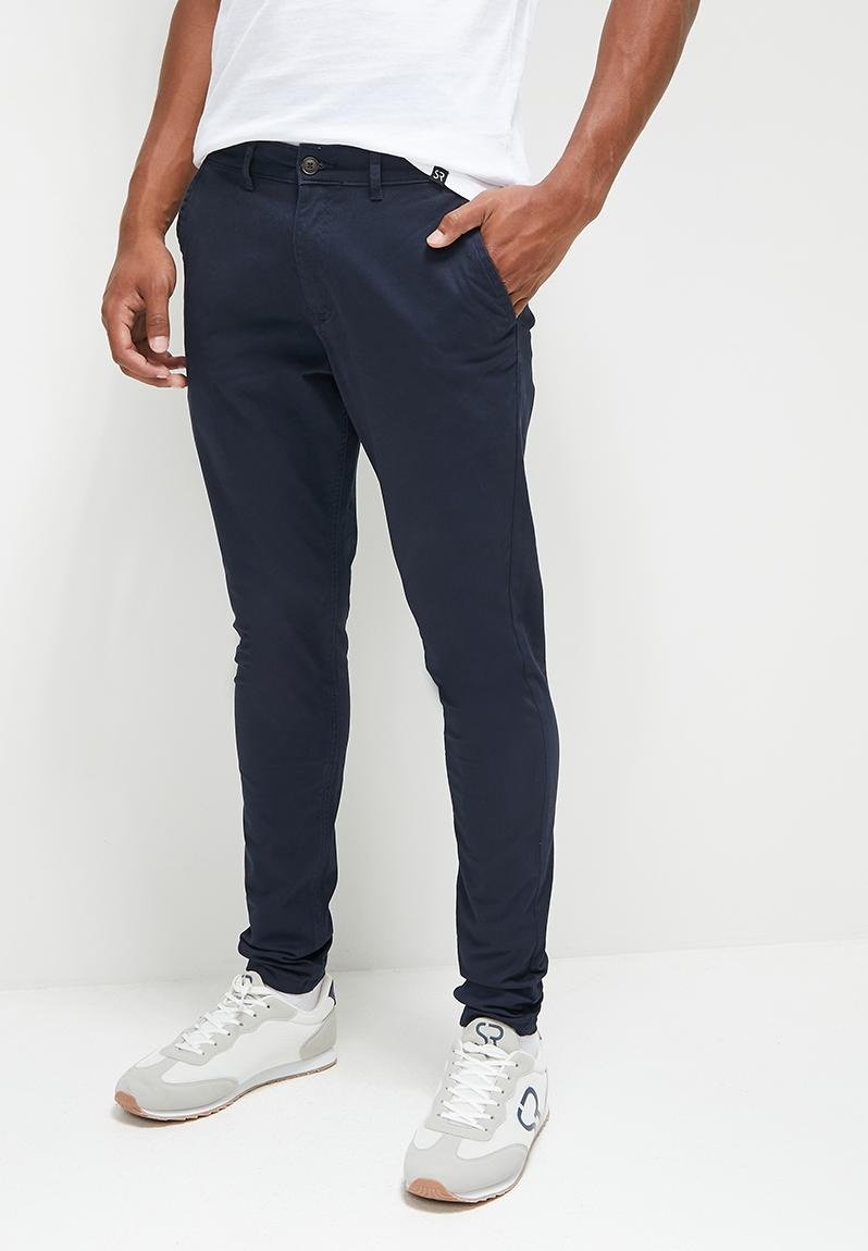 HUGO BOSS NAVY SLIM-FIT SKINNY PÁNSKÉ KALHOTY W 35 L 36(M-L)