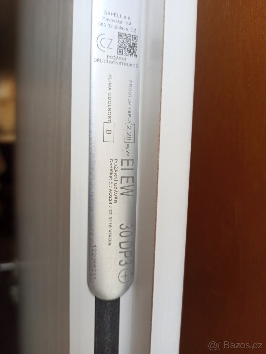 Protipožární vchodové dveře Sapeli DP3, 80" Levé, 2ks