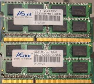 2x RAM 2GB DDR3 1333MHZ - ASINT SSZ3128M8-EDJED
