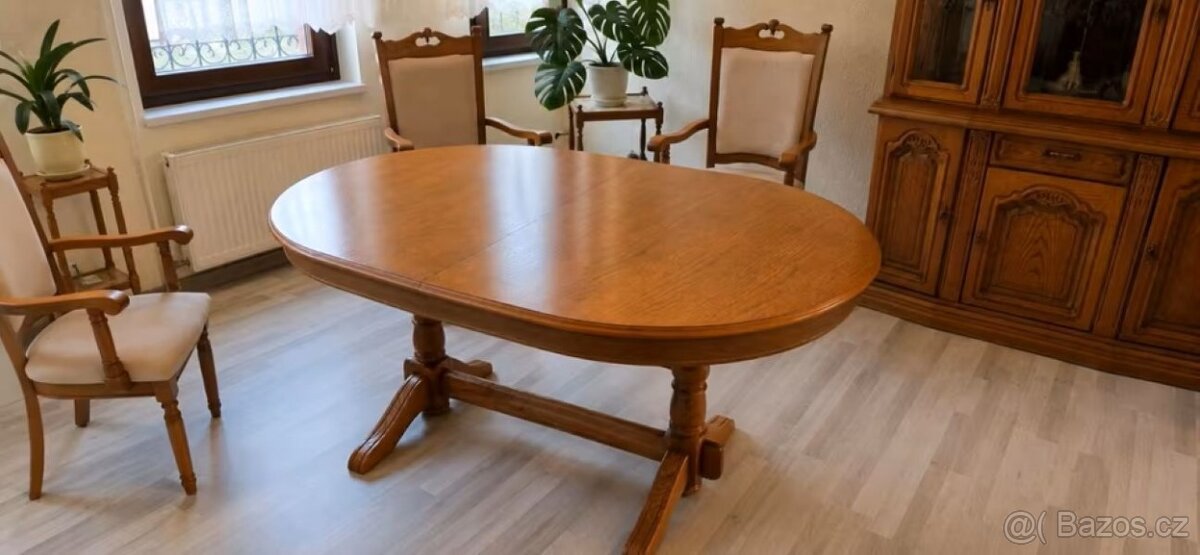 Stůl rozkládací a 3 židle - jídelní set, top stav