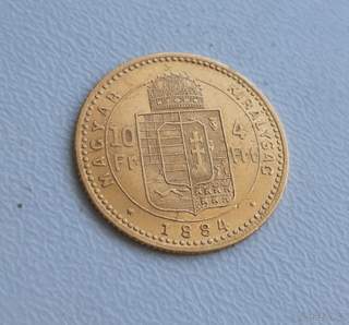 4 zlatník 1884 KB ,FJI, zlato 900/1000