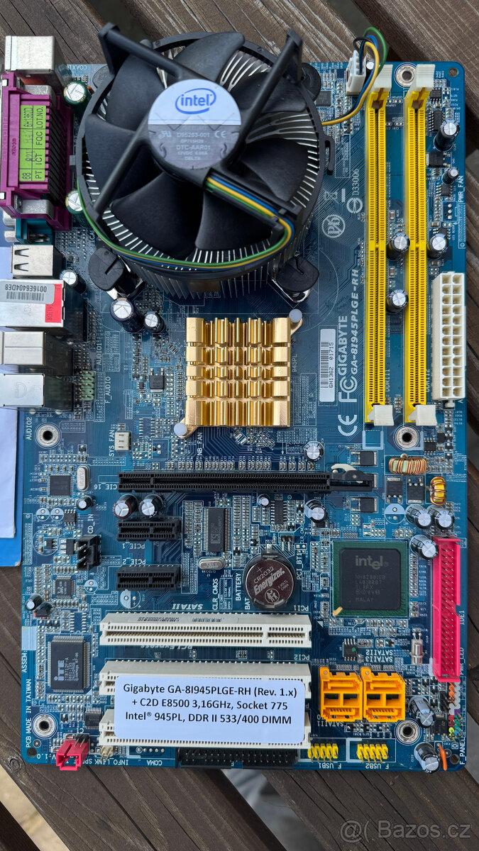 Gigabyte GA‑8I945PLGE‑RH (Rev. 1.x) + Intel Core 2 Duo E8500