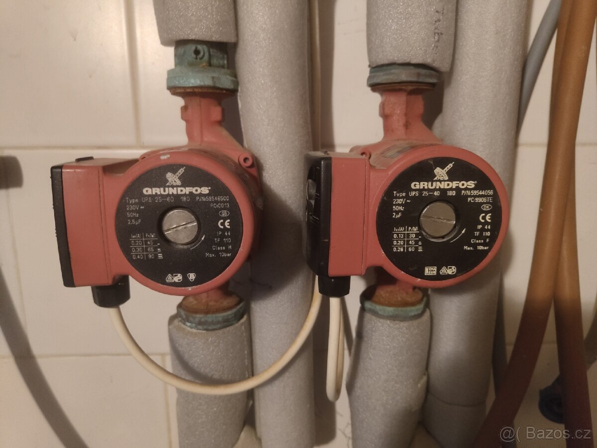 2x Oběhové čerpadlo Grundfos UPS 25-40 / 25-60 (180 mm)