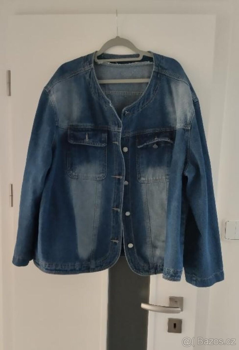 DÁMSKÁ DŽÍNOVÁ /RIFLOVÁ BUNDA vel.54/5xl