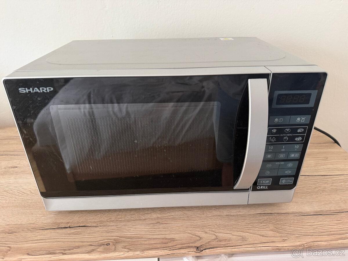 Mikrovlnná trouba Sharp R-642(IN)W – grill, 800W, nerez