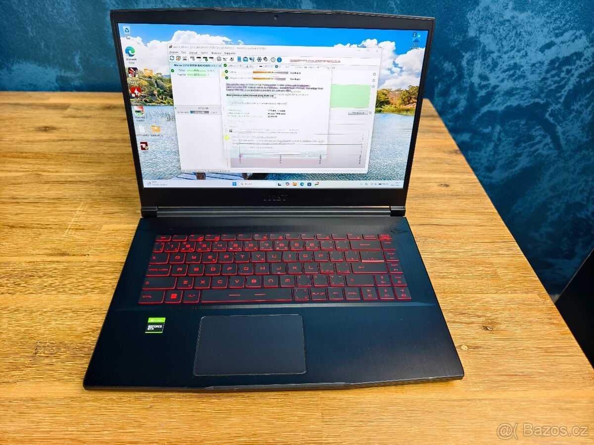 6ti jádro i5 11400H, 16GB, 512GB SSD, GTX1650 4GB - záruka