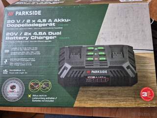 Parkside dvojitá rychlonabíječka 20V 2x 4.5A