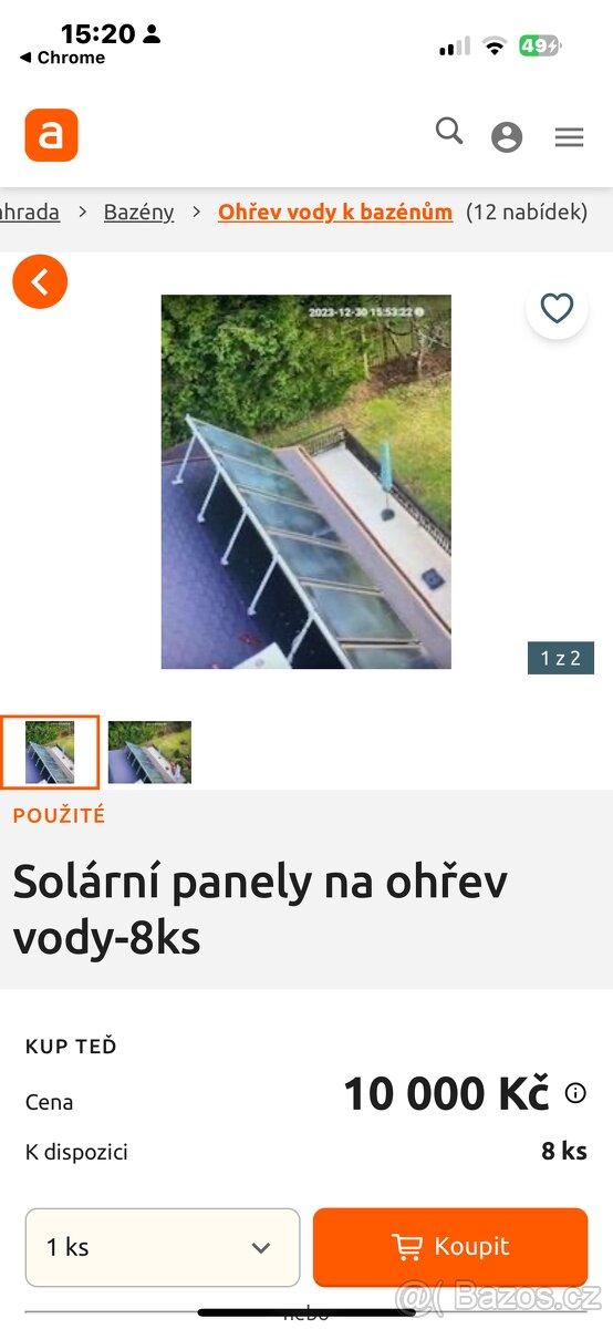 Solární panely na ohřev vody 100x140 cm