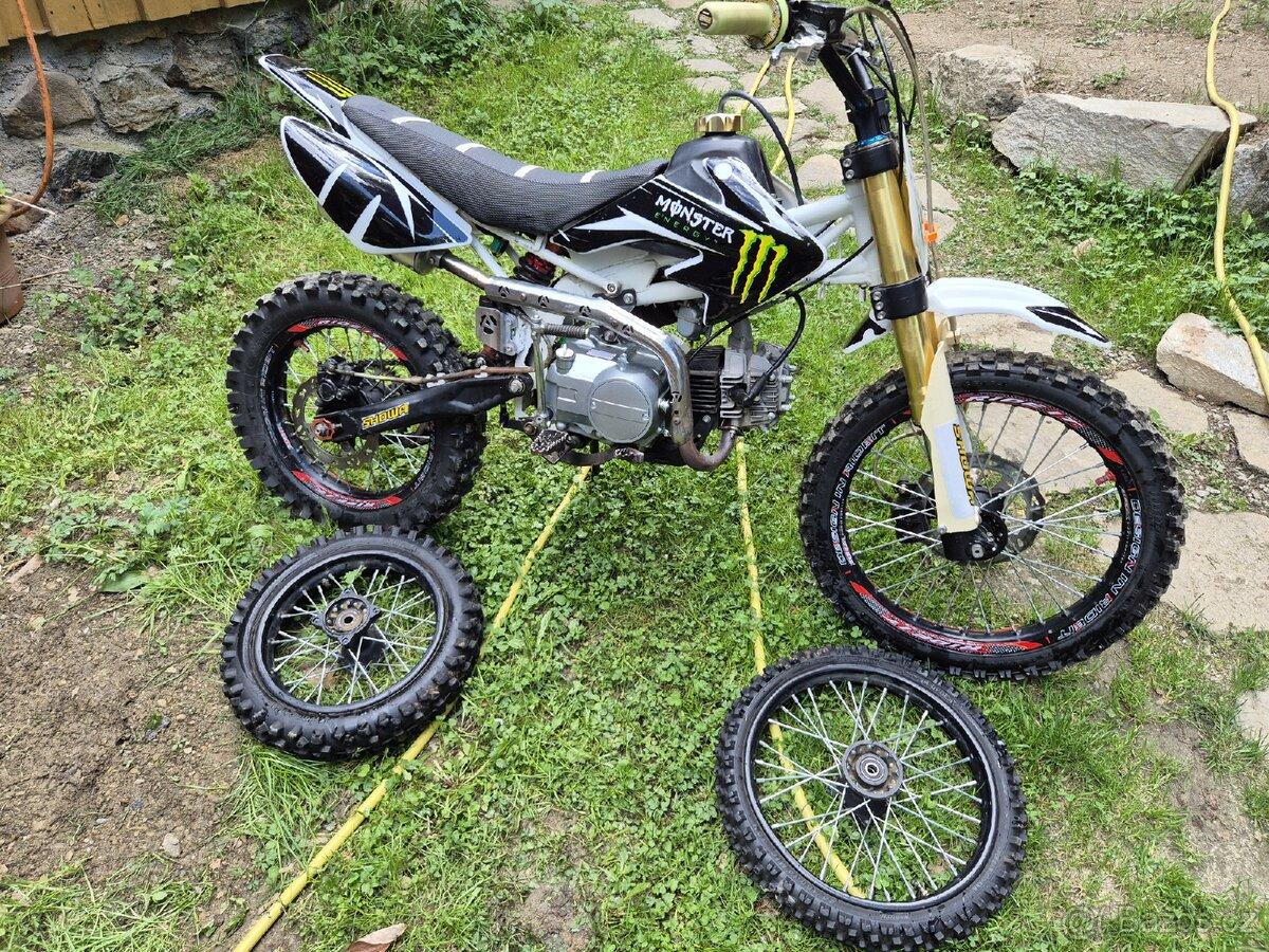 Pitbike 125 nový motor,tlumení a 2x kola