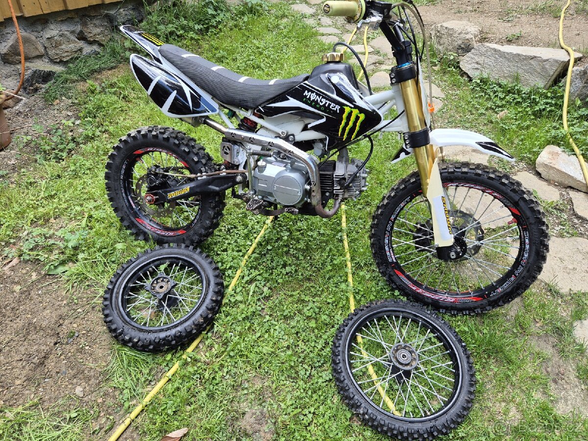 Pitbike 125 nový motor,tlumení a 2x kola
