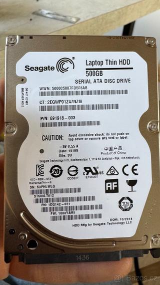 HDD Disk Seagate 500GB notebook 2,5 použitý
