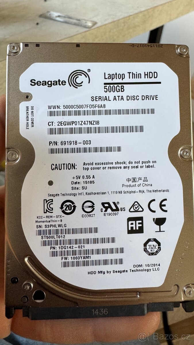 HDD Disk Seagate 500GB notebook 2,5 použitý