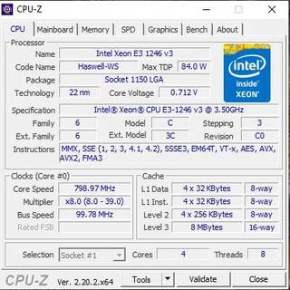 Intel Xeon E3 1246 v3 3.5GHz 4c/8t 4K GPU socket 1150