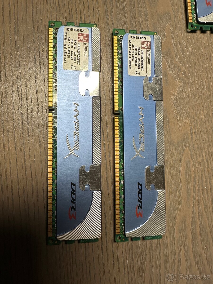 Paměti Kingston HyperX DDR3 1600MHz 4GB kit (2×2GB)